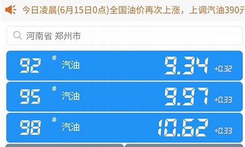 河南今日油价92汽油降价_河南今日油价95汽油多少钱一升价格查询明细